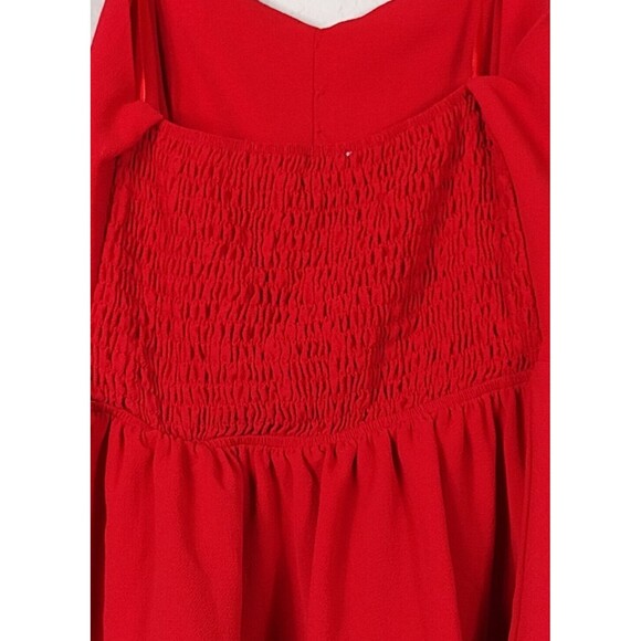 Monteau Los Angeles Junior Girls XL Shirt Red Peplum Spaghetti Strap Stretch Top - Picture 5 of 5